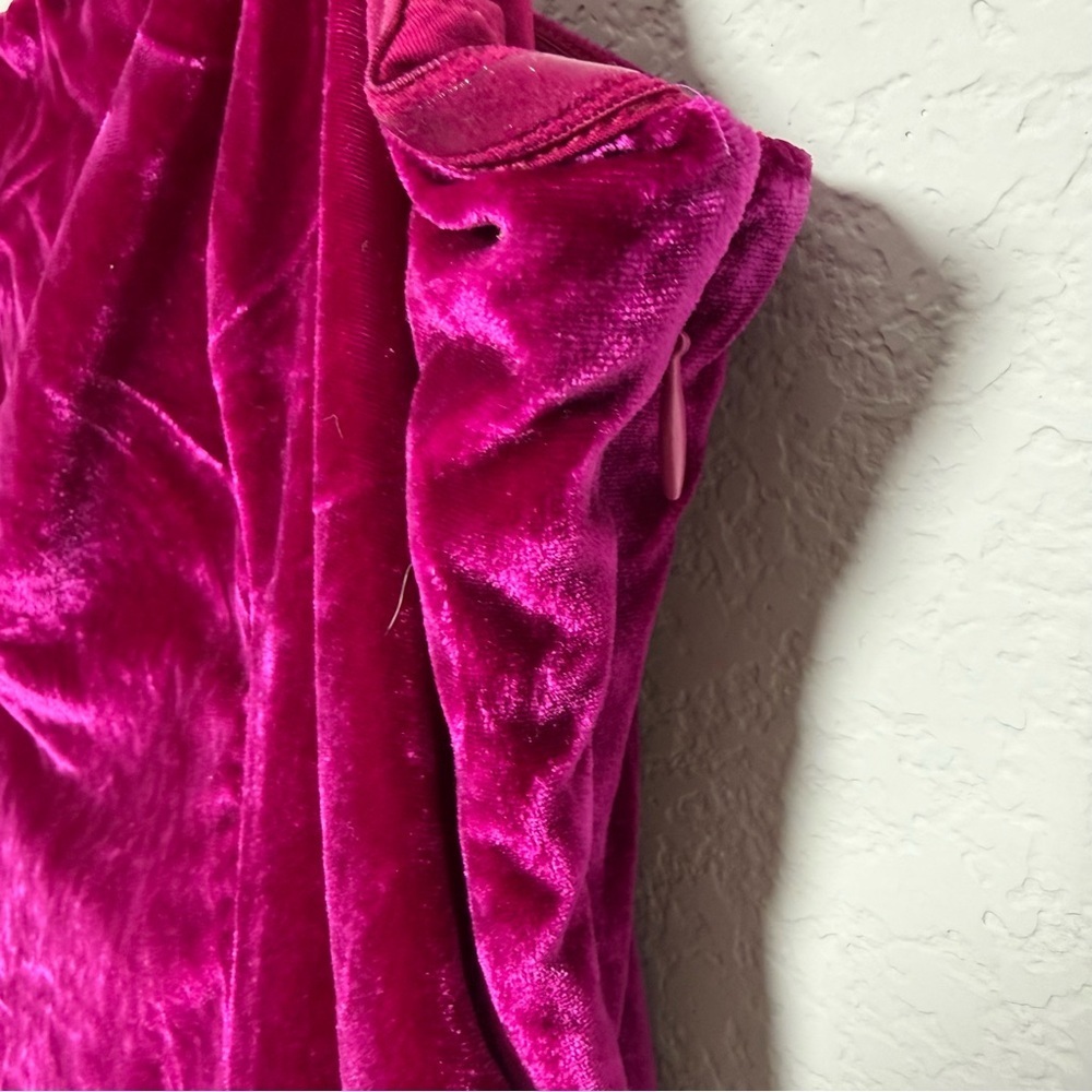 Anthropologie Maeve Pink Basque-Waist Velvet Mini Dress - Picture 7 of 8